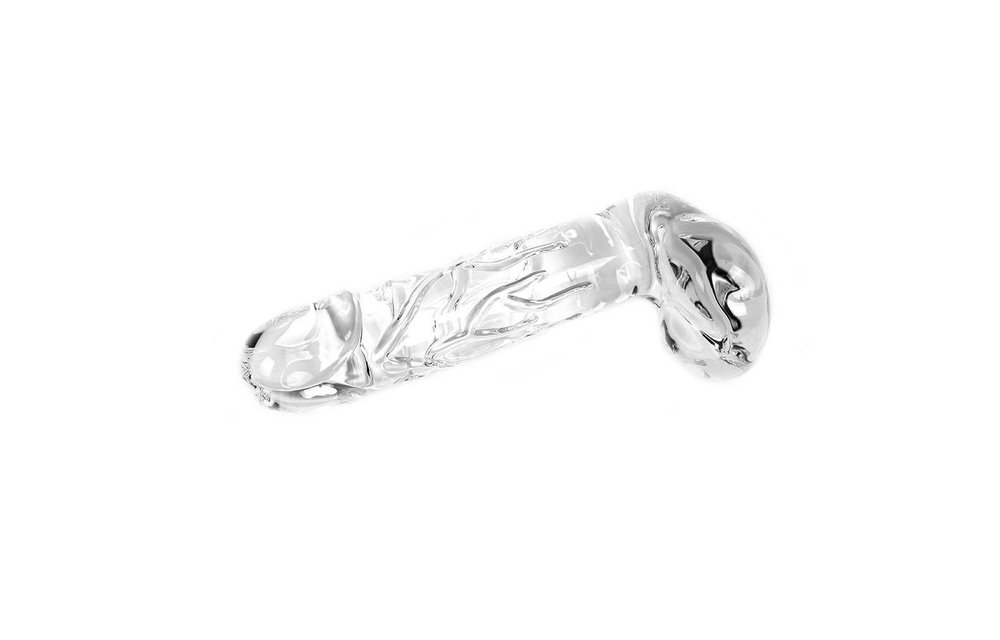 Dildo Helder Penis Rond Met Ballen 18x4,5 cm | Glas Toy