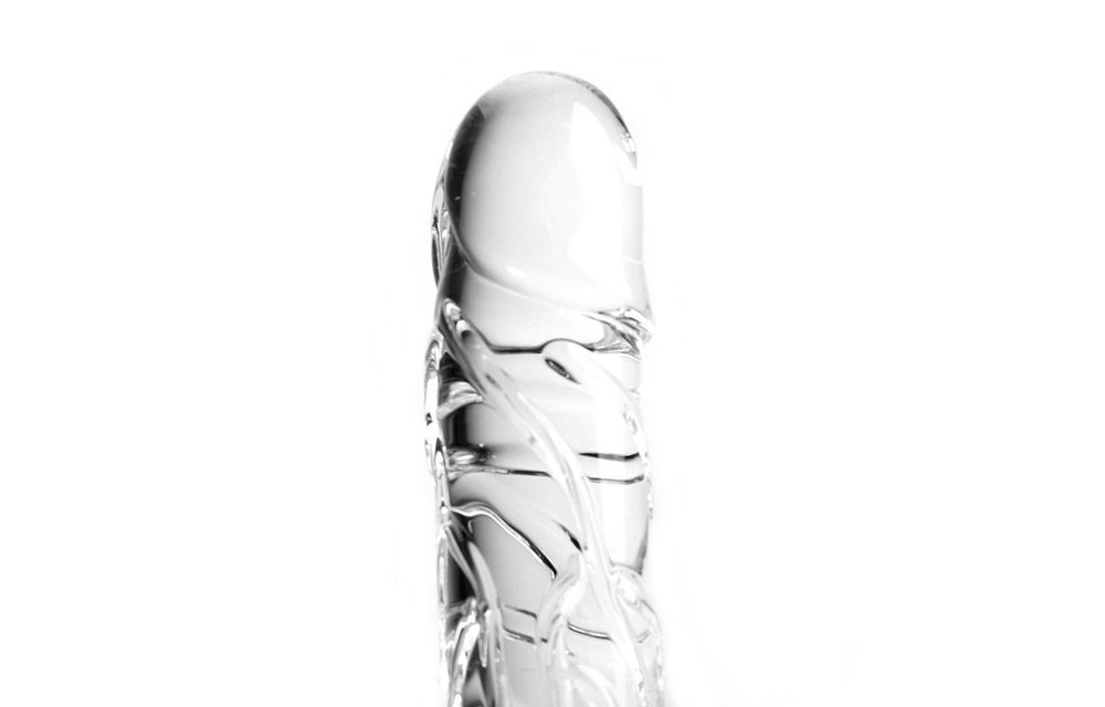 Dildo Klarer Penis Rund Mit Hoden 18x4,5 cm | Glas-Toy