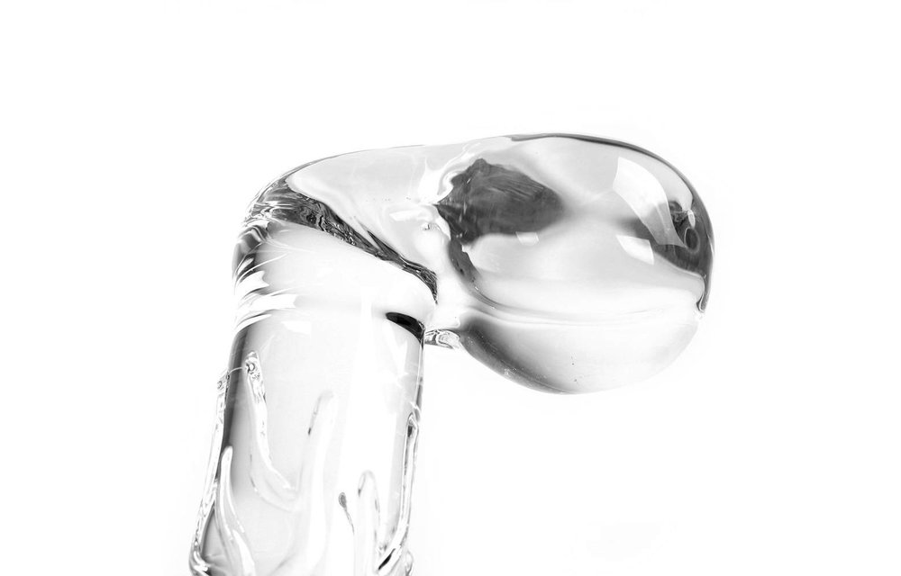 Dildo Helder Penis Rond Met Ballen 18x4,5 cm | Glas Toy