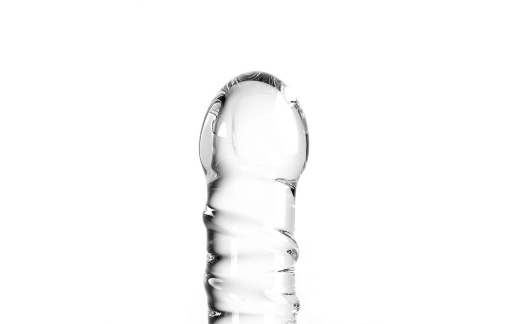Clear Penis Swirl Glass Dildo 16 cm – Warm & Cold Playtime Fun