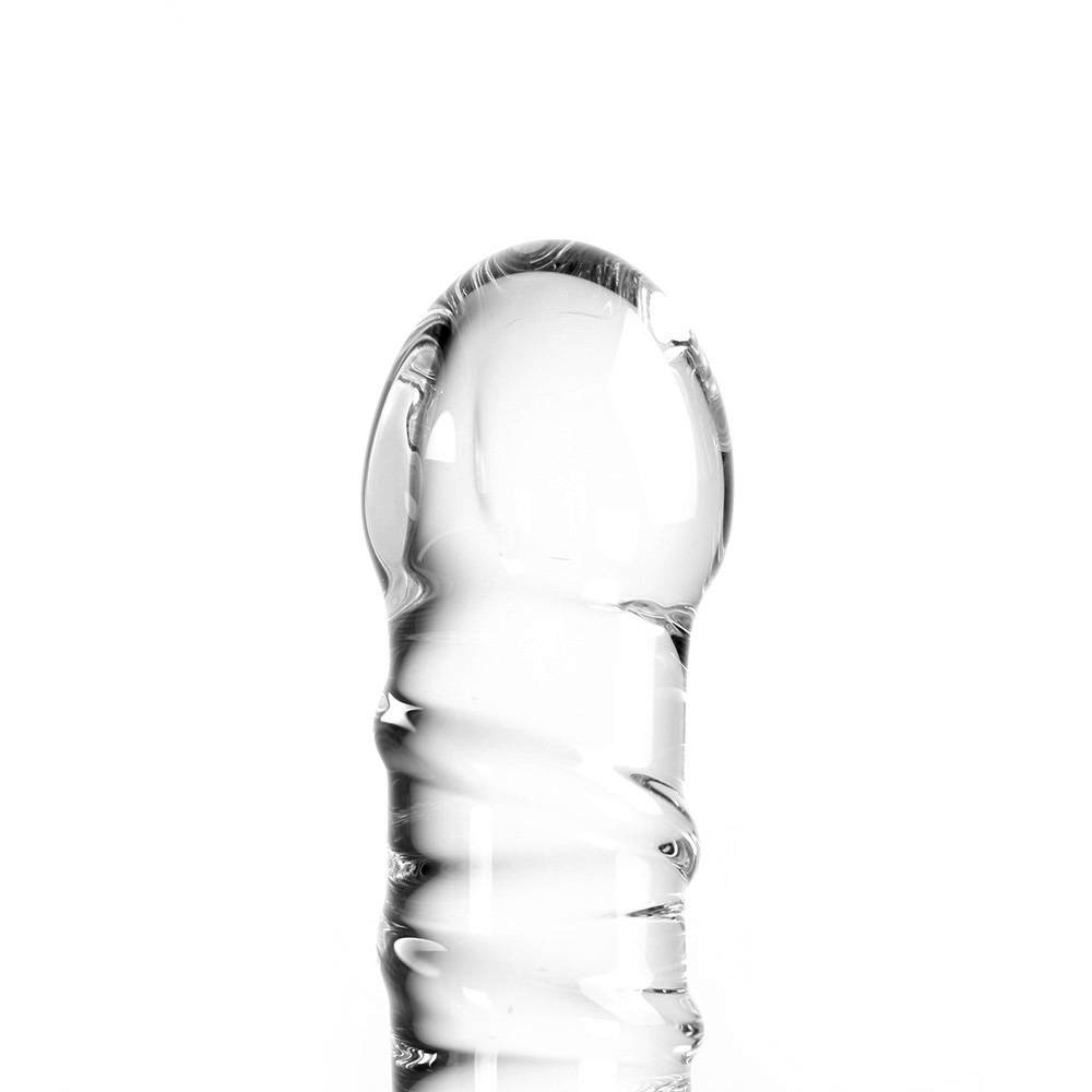 Clear Penis Swirl Glass Dildo 16 cm – Warm & Cold Playtime Fun