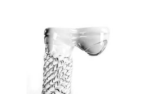Glazen Dildo Helder Geribbeld 17 cm – Kiotos Glass Toys