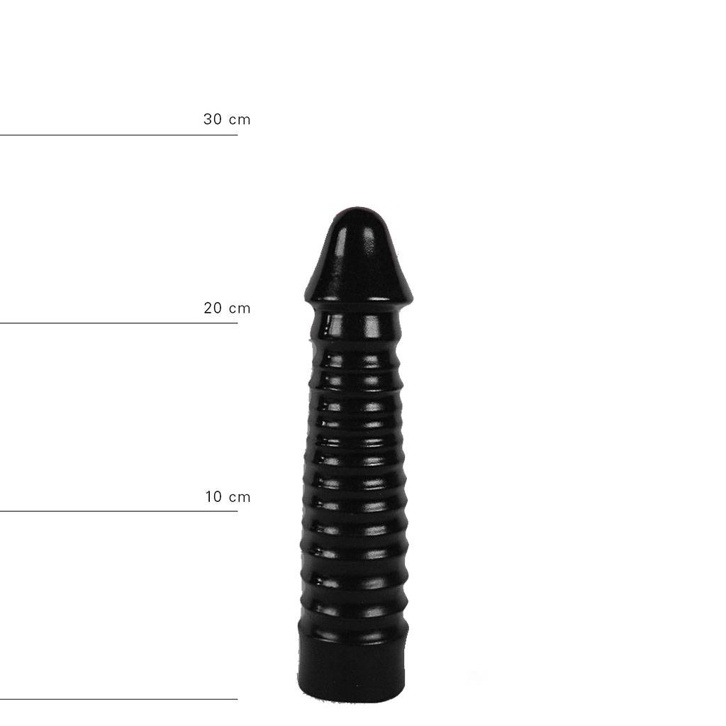 Classic Dildo 26 cm - Ribbed, Black, Red & Blue