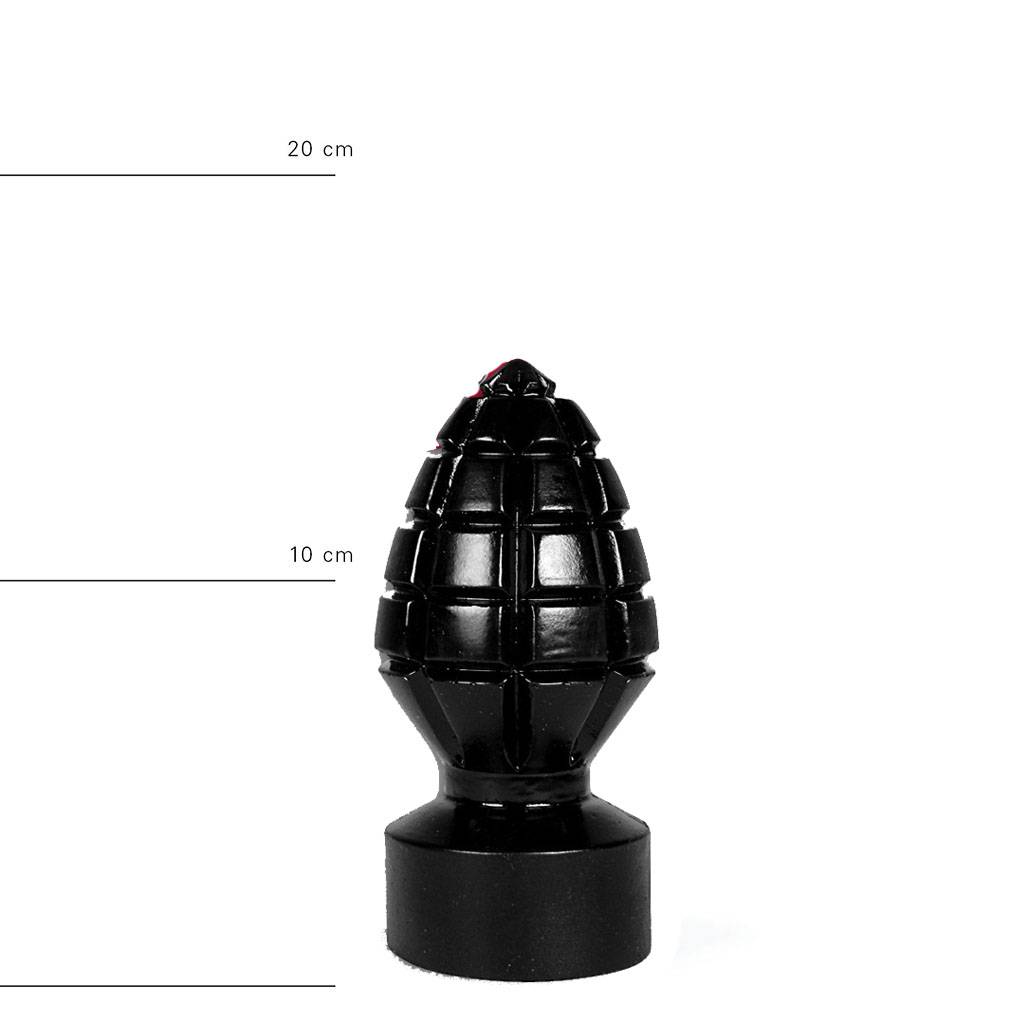 Butt plug 15 cm | Hand grenade shape | Black, red, blue