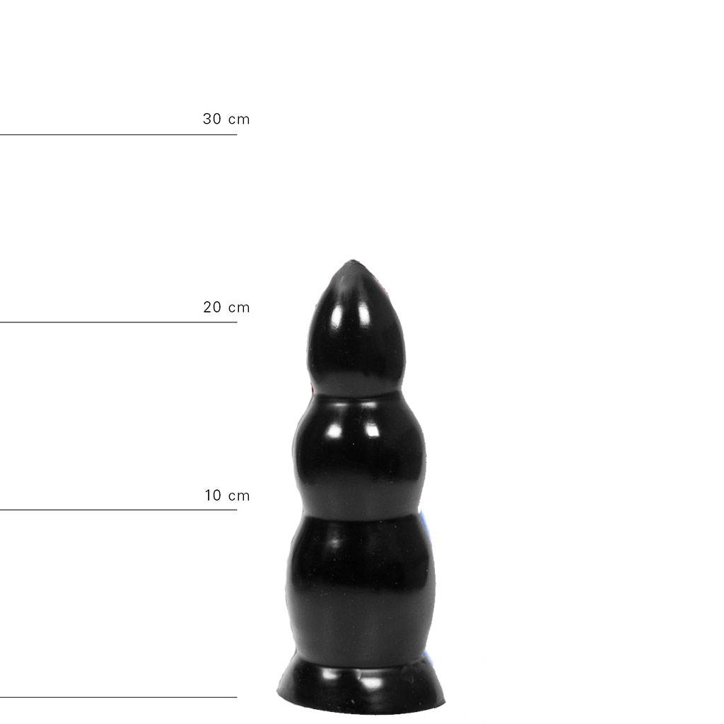 Buttplug 23 cm – Ribbelige Structuur, Zwart, Rood, Blauw
