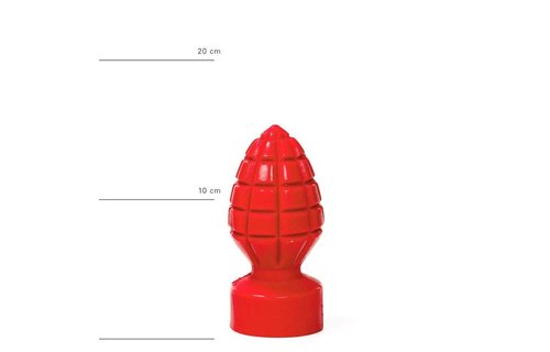 Buttplug 15 cm | Handgranatenform | Schwarz, Rot, Blau