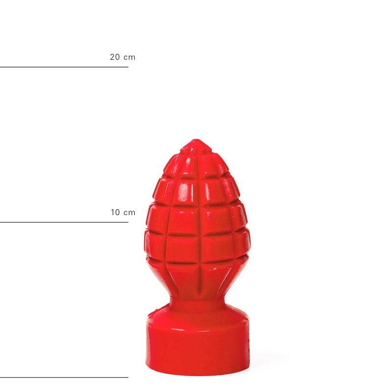 Butt plug 15 cm | Hand grenade shape | Black, red, blue