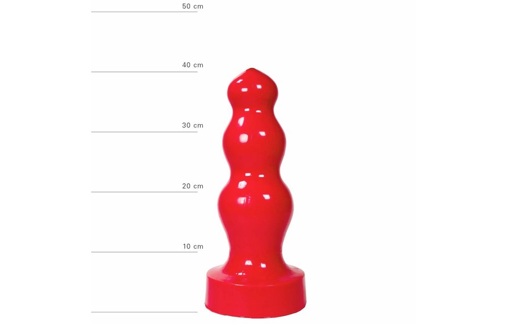 Riesiger dreifacher Buttplug 38 cm – Schwarz, Rot, Blau