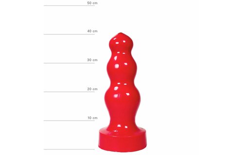 Riesiger dreifacher Buttplug 38 cm – Schwarz, Rot, Blau