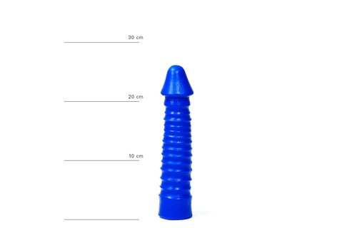 Classic Dildo 26 cm - Ribbed, Black, Red & Blue