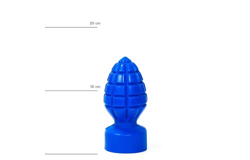 Buttplug 15 cm | Handgranaat Vorm | Zwart, Rood, Blauw