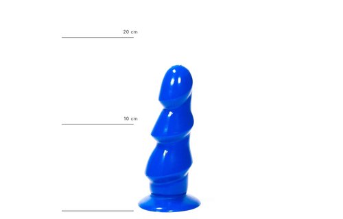 Drievoudige Butt Plug 17 cm - Zwart, Rood & Blauw, Ribbel