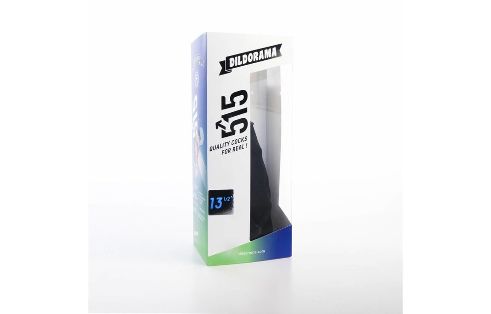 Dildo 34,5 cm x 7 cm – Saugnapf, Hautfarben & Schwarz, PVC