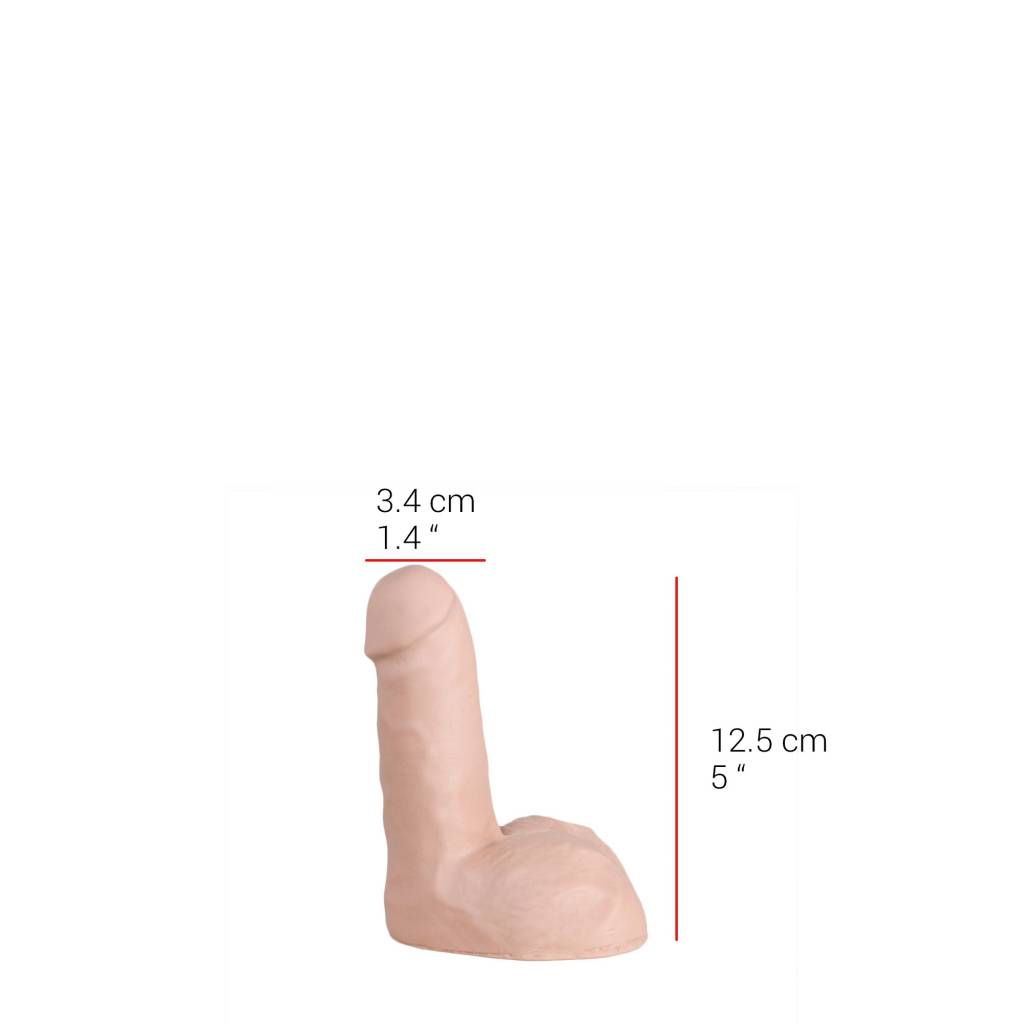 Dildo 12.5 cm - Flesh & Black, PVC, Odourless & Safe
