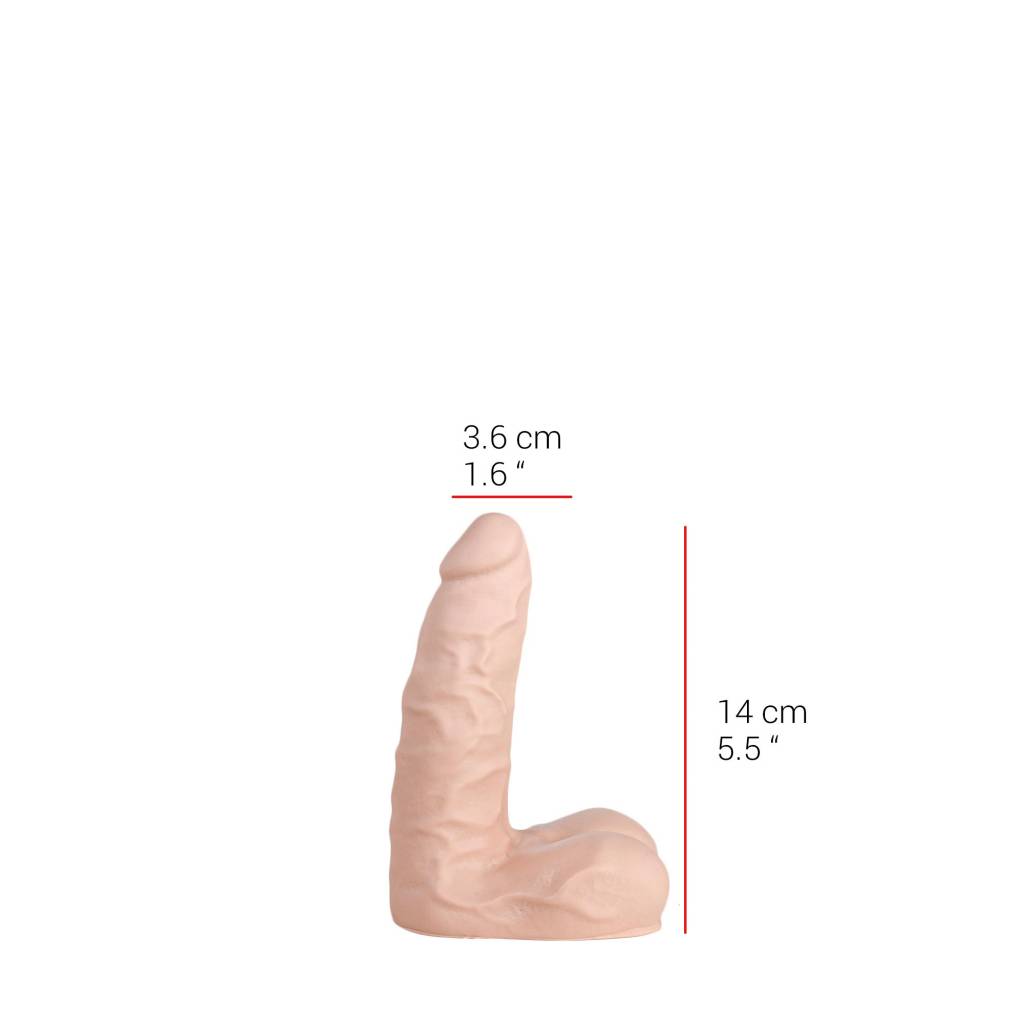 Dildo 14 cm – Hautfarben & Schwarz, sicheres PVC, latexfrei