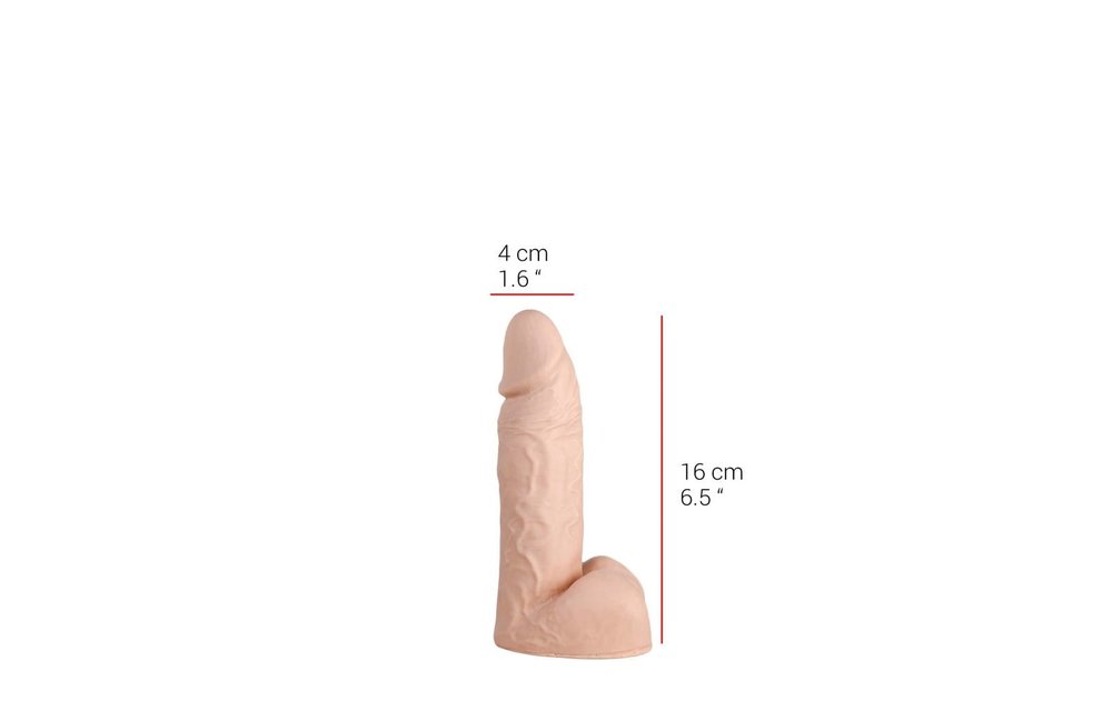 Dildo 16 cm – Flesh & Black, Phthalate-free, Easy to Clean