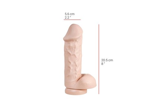 Dildo 18 cm 5.6 cm with suction cup - Flesh & Black available
