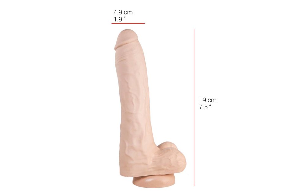 Dildo 19 cm – Saugnapf, Hautfarben & Schwarz, sicher & geruchsneutral