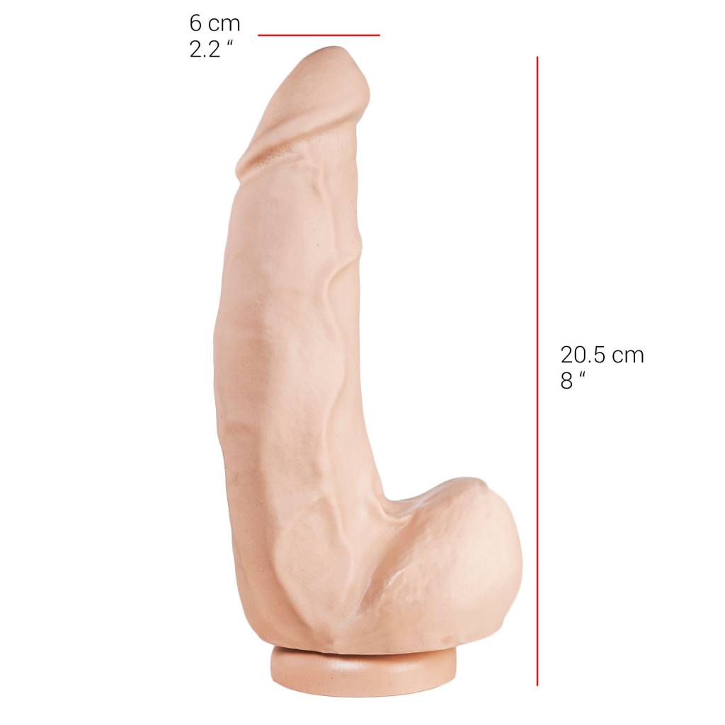 Dildo 18 cm x 6 cm met zuignap – zwart & vleeskleur