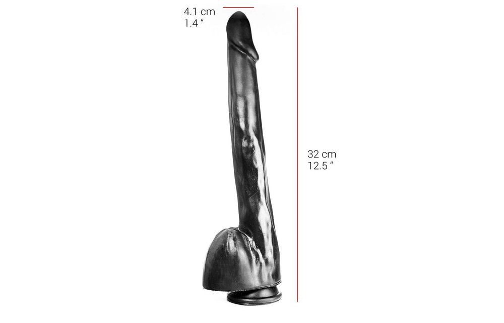 Dildo 28,5 x 4,1 cm – Saugnapf, Hautfarben & Schwarz, PVC-sicher