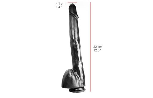 Dildo 28,5 x 4,1 cm – Saugnapf, Hautfarben & Schwarz, PVC-sicher