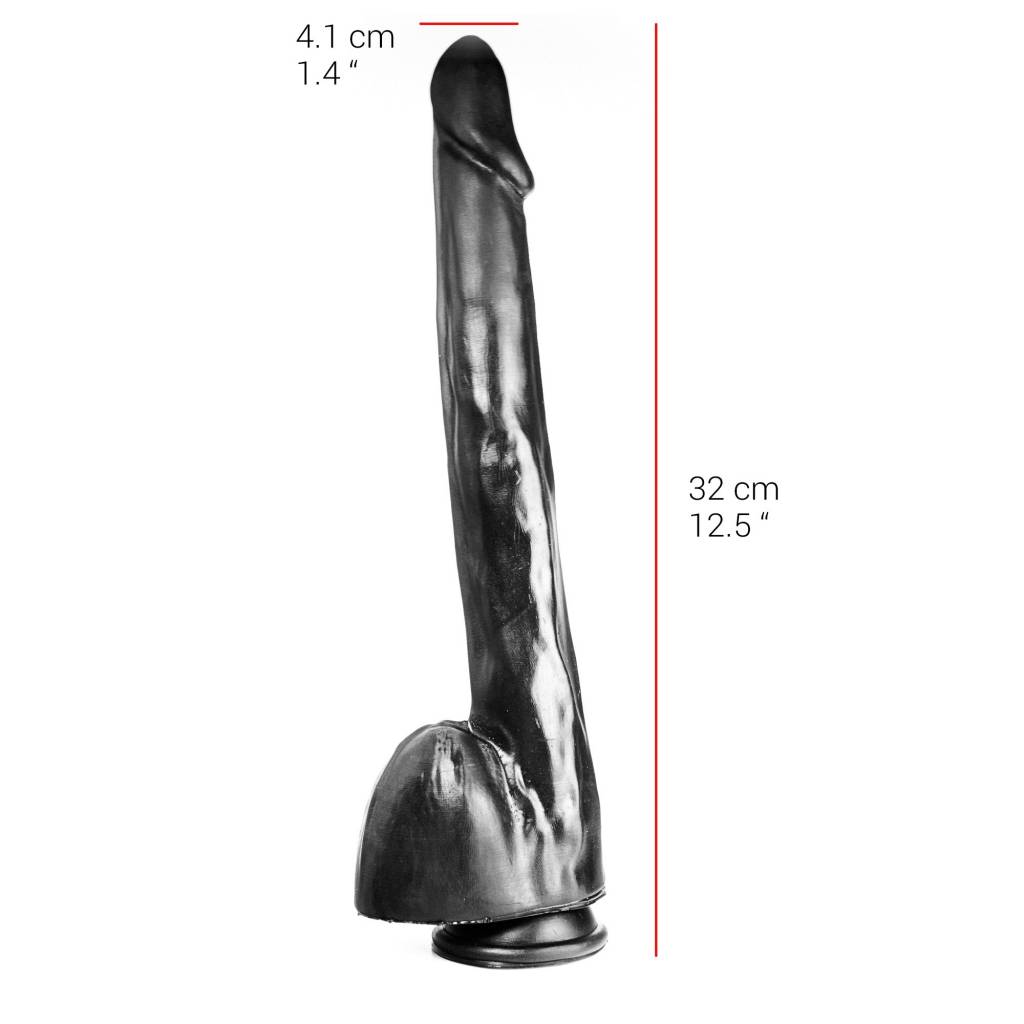 Dildo 28,5 x 4,1 cm – Saugnapf, Hautfarben & Schwarz, PVC-sicher