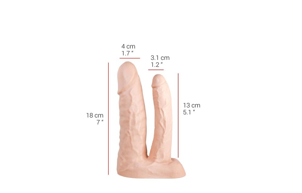 Doppeldildo 18/13 x 4/3.1 cm