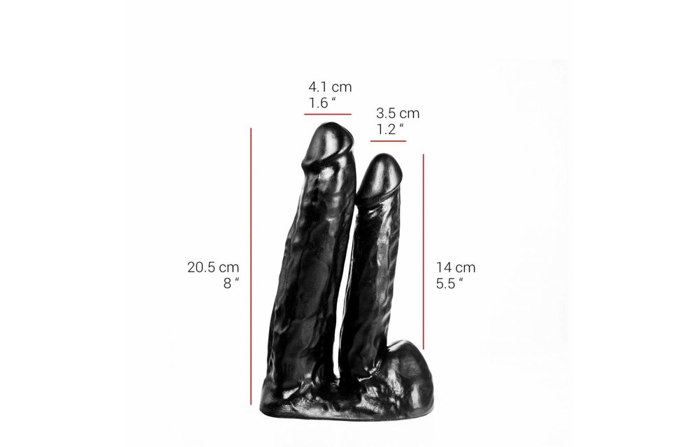 Double Dildo 20.5/14 cm – Flesh & Black, Safe & Luxurious