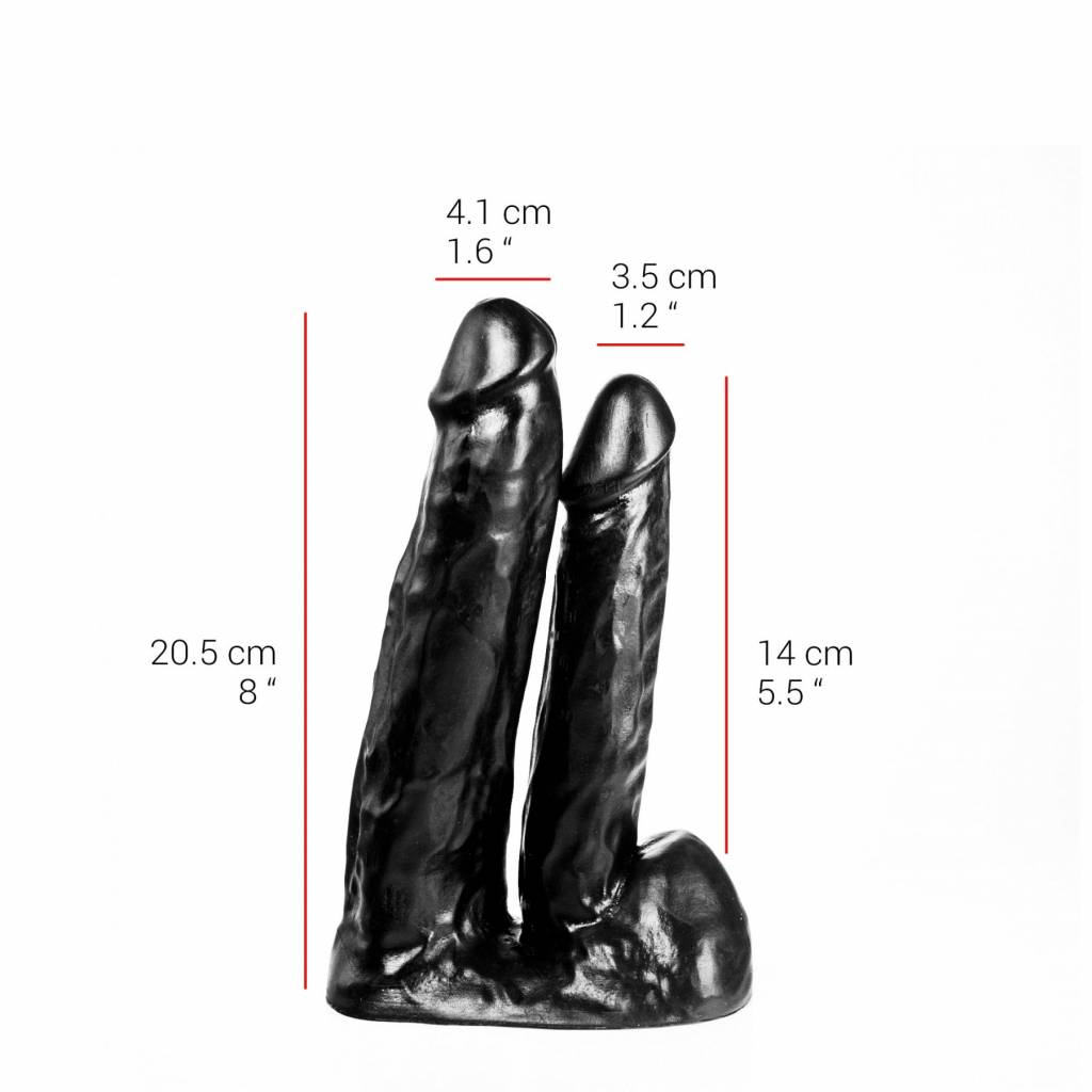Double Dildo 20.5/14 cm – Flesh & Black, Safe & Luxurious