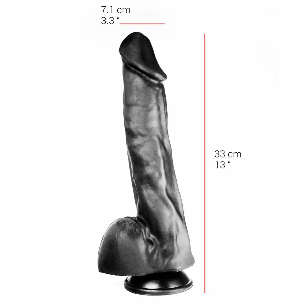 Dildo 33 x 7.1 cm - 34.5 cm long | Suction cup, flesh & black