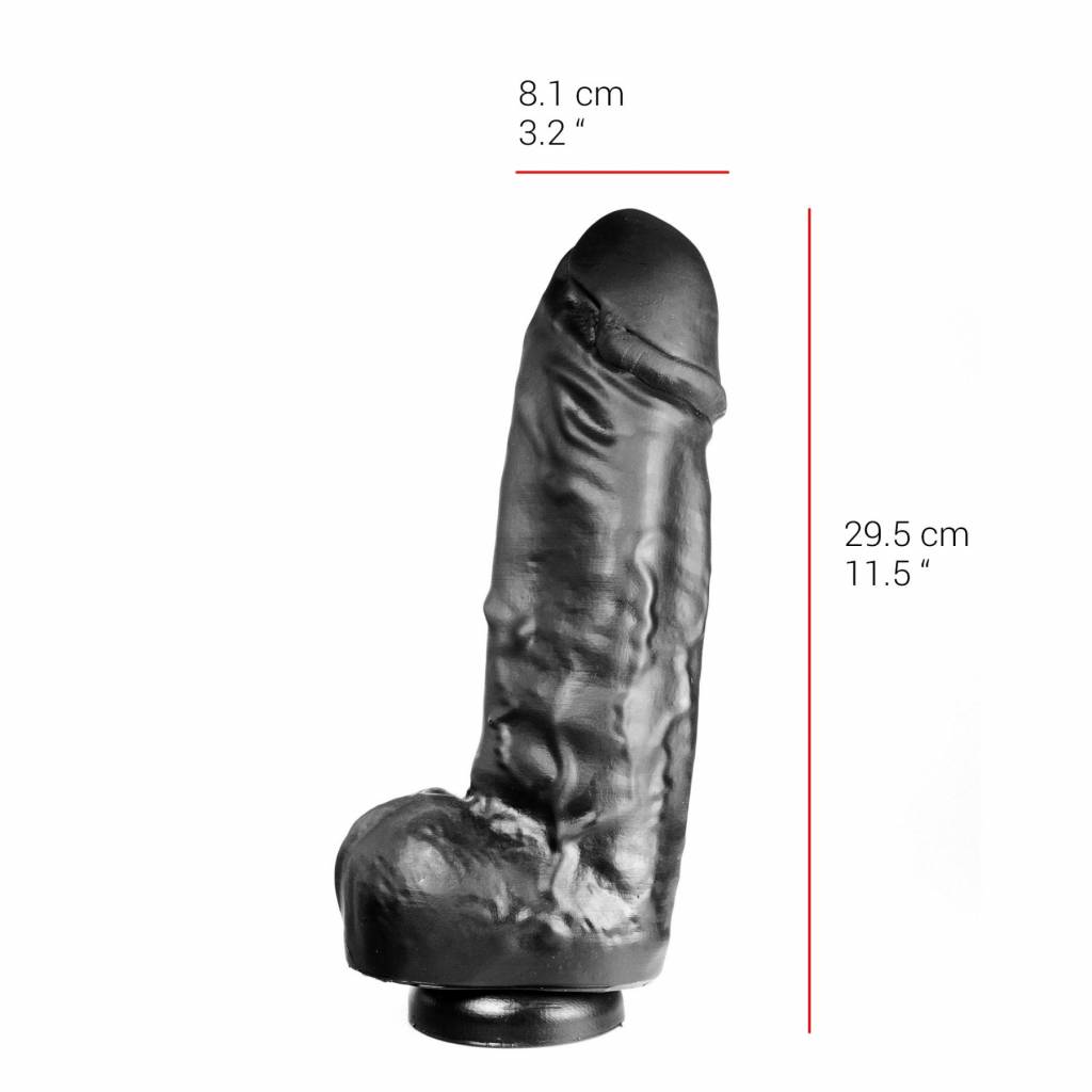 Dildo 29,5 cm Saugnapf PVC Hautfarben & Schwarz – Sicher & Geruchsneutral