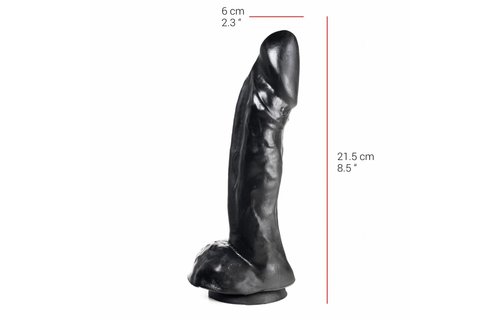 Dildo 21,5 cm mit Saugnapf | Hautfarben & Schwarz | Sicheres PVC