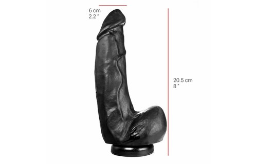 Dildo 18 cm x 6 cm mit Saugnapf – schwarz & hautfarben