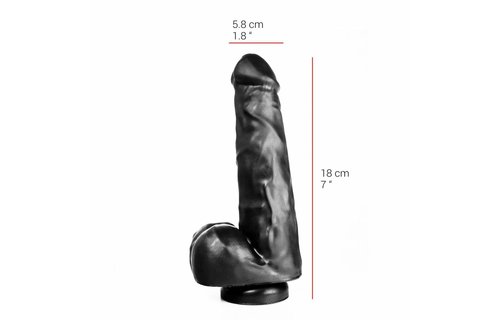 Dildo 18 cm mit Saugnapf | Hautfarben & Schwarz | PVC, sicher