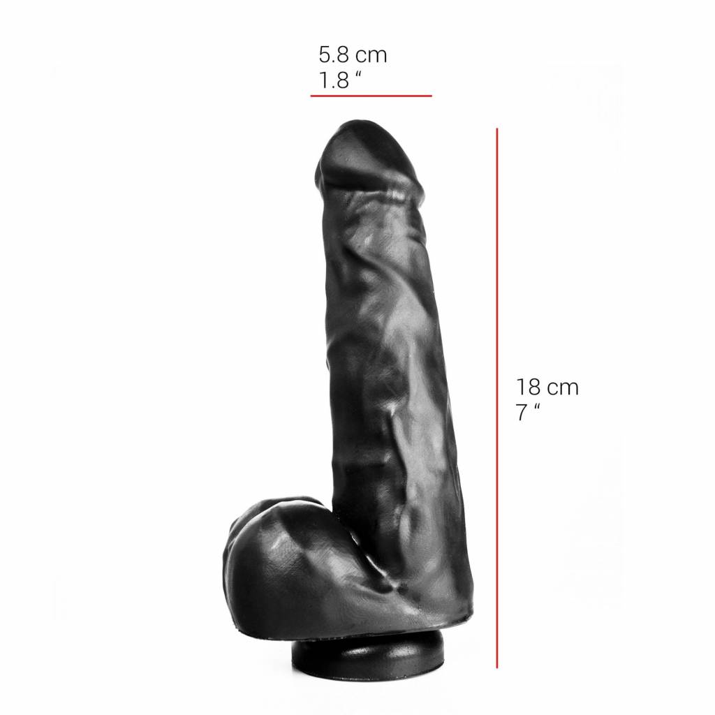 Dildo 18 cm mit Saugnapf | Hautfarben & Schwarz | PVC, sicher