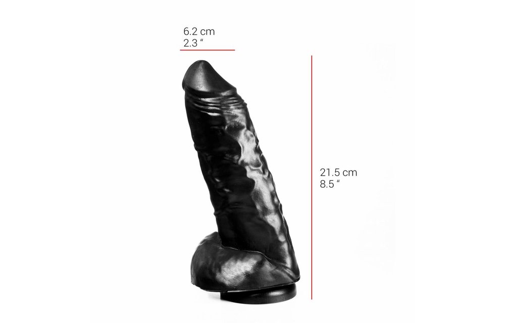 Dildo 21.5 cm – Suction Cup, Latex-Free, Flesh & Black