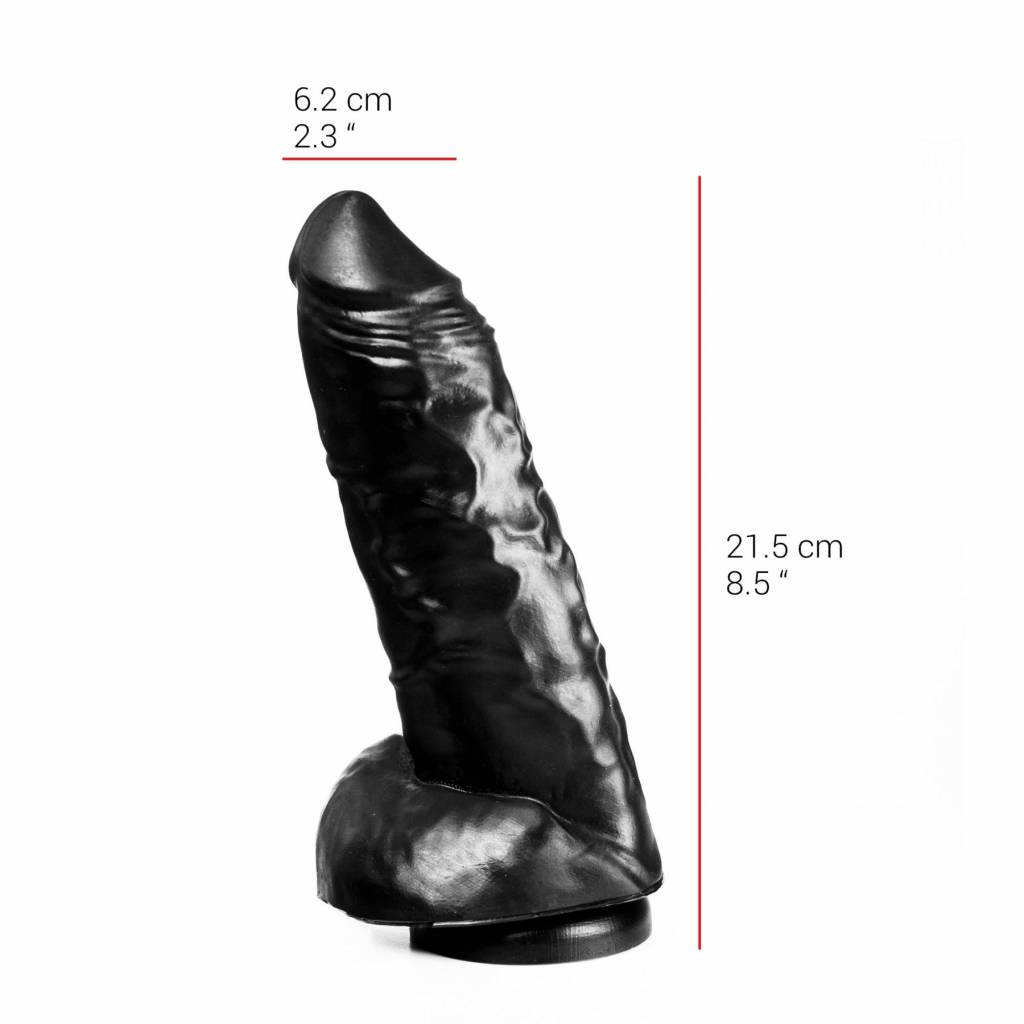 Dildo 21.5 cm – Suction Cup, Latex-Free, Flesh & Black