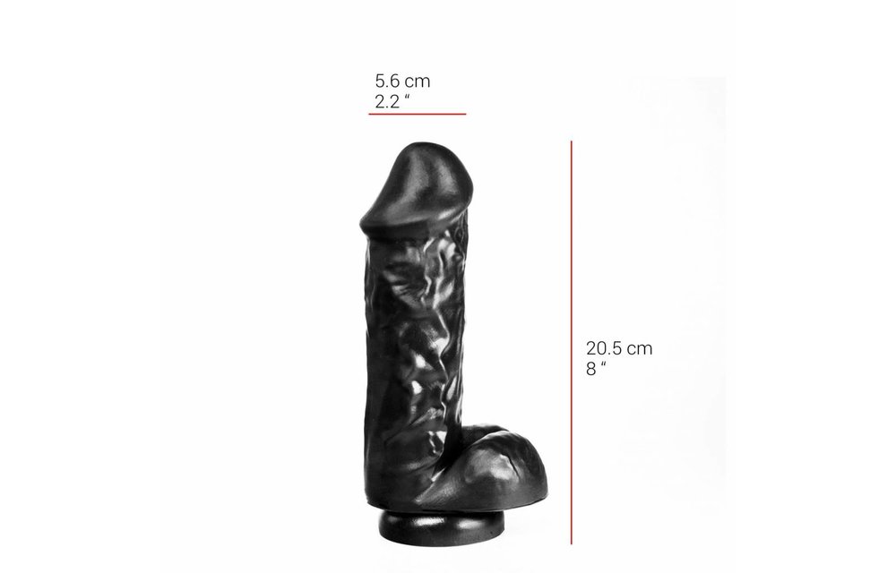 Dildo 18 cm 5,6 cm | Saugnapf | Hautfarben & Schwarz | PVC