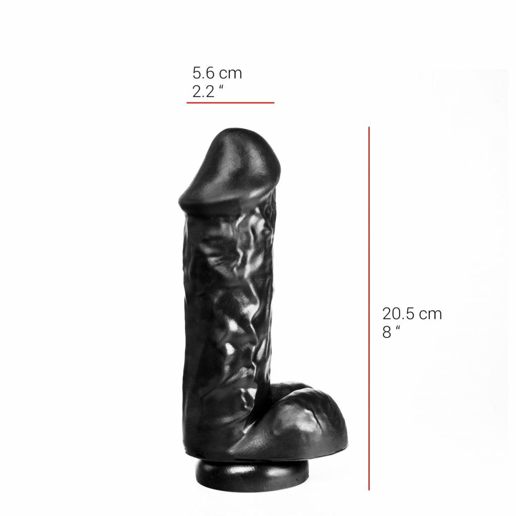 Dildo 18 cm 5,6 cm | Saugnapf | Hautfarben & Schwarz | PVC