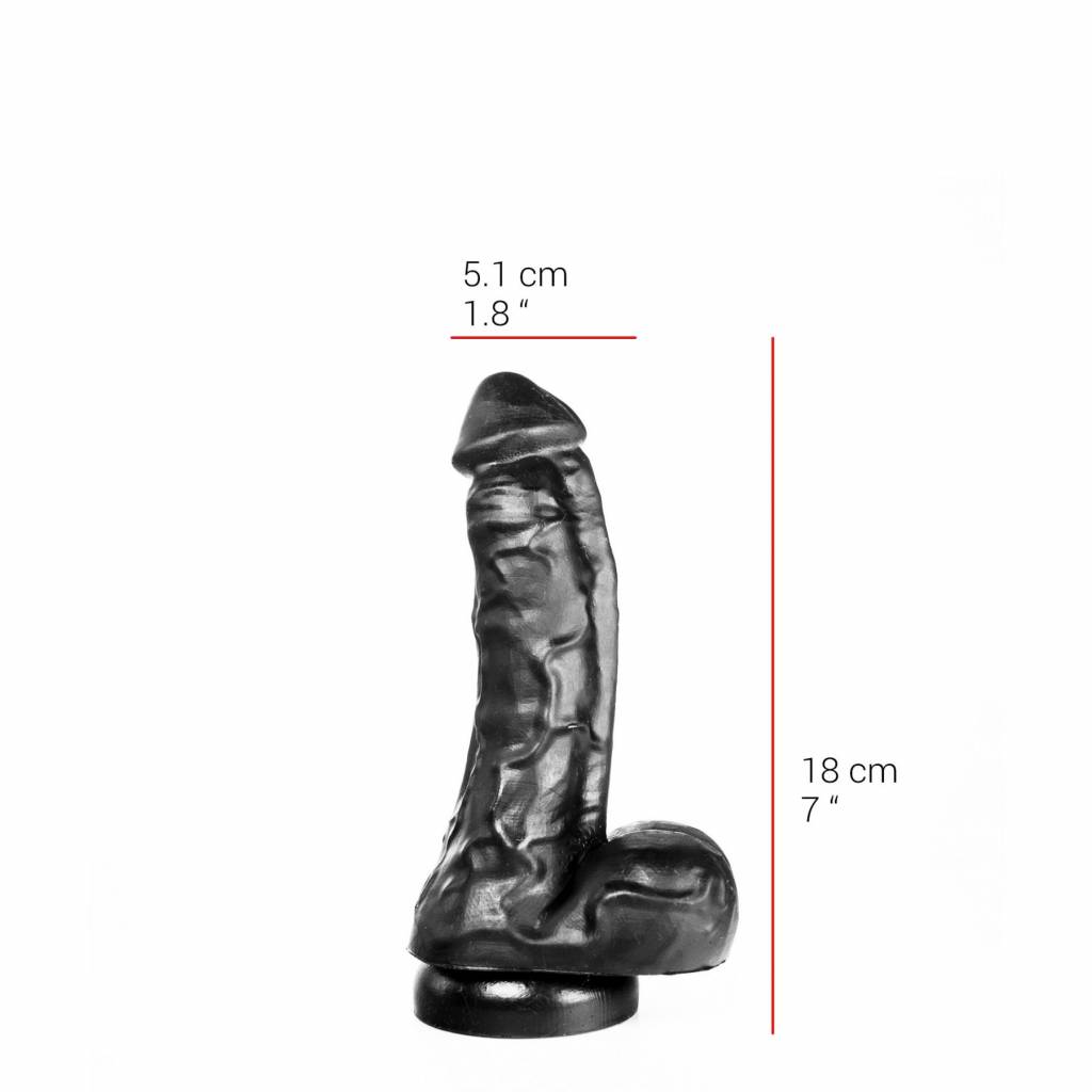 Dildo 18 cm | Saugnapf, Hautfarben & Schwarz, sicher & geruchsneutral