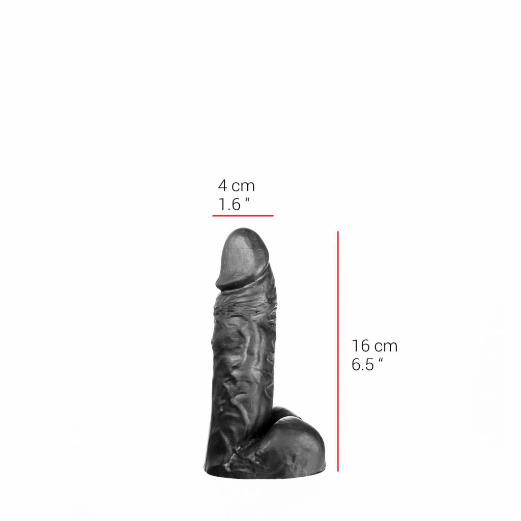 Dildo 16 cm – Vlees & Zwart, Ftalaatvrij, Makkelijk Reinigen