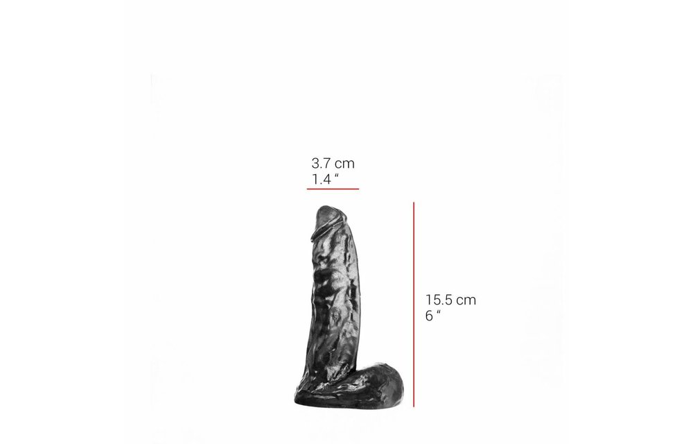 Dildo 15.5 cm - Flesh & Black, Latex-free, PVC Safe