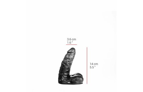 Dildo 14 cm - Vlees & Zwart, PVC, Reukloos, Veilig