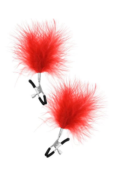 Set of 2 red tweezers & Sweet Caress nipple clamps Phthalate-free