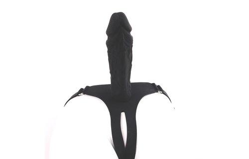 Silikon-Strap-On-Dildo Big Black 18 x 4,7 cm – Sicher & weich