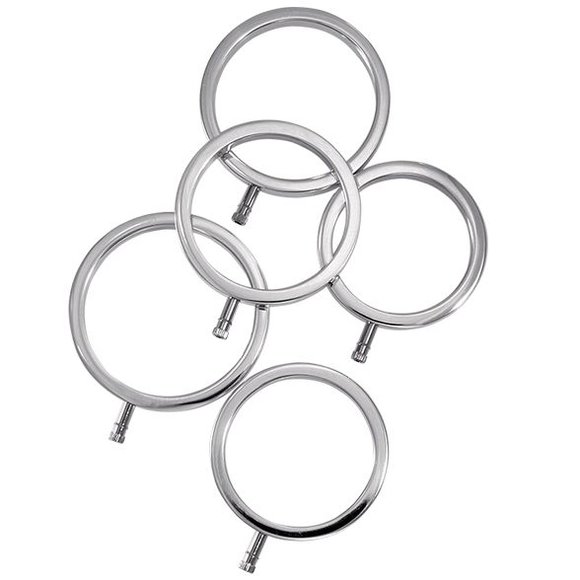 Festes Metall Cock Ring Set 5 Größen