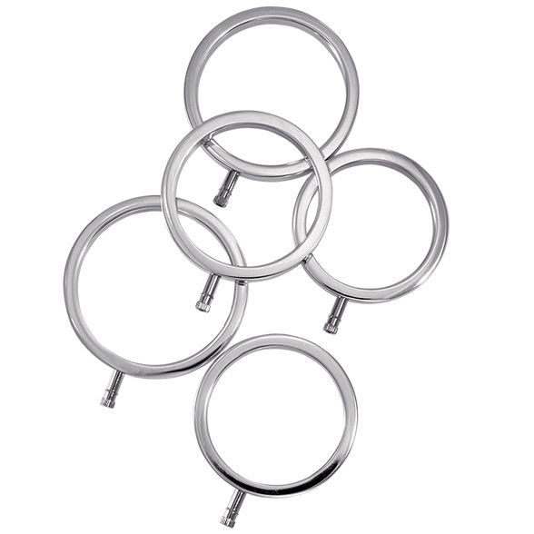 Solid Metal Cock Ring Set 5 Sizes