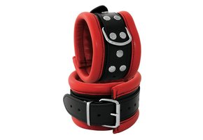 Ankle cuffs 6.5 cm Red – Sturdy & Comfortable Leather