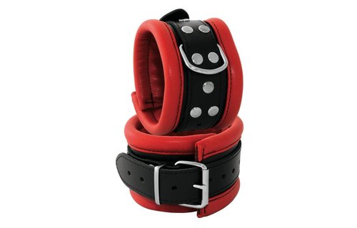 Ankle cuffs 6.5 cm Red – Sturdy & Comfortable Leather