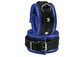 Ankle cuffs 5 cm Blue | Strong Leather & Cool Design